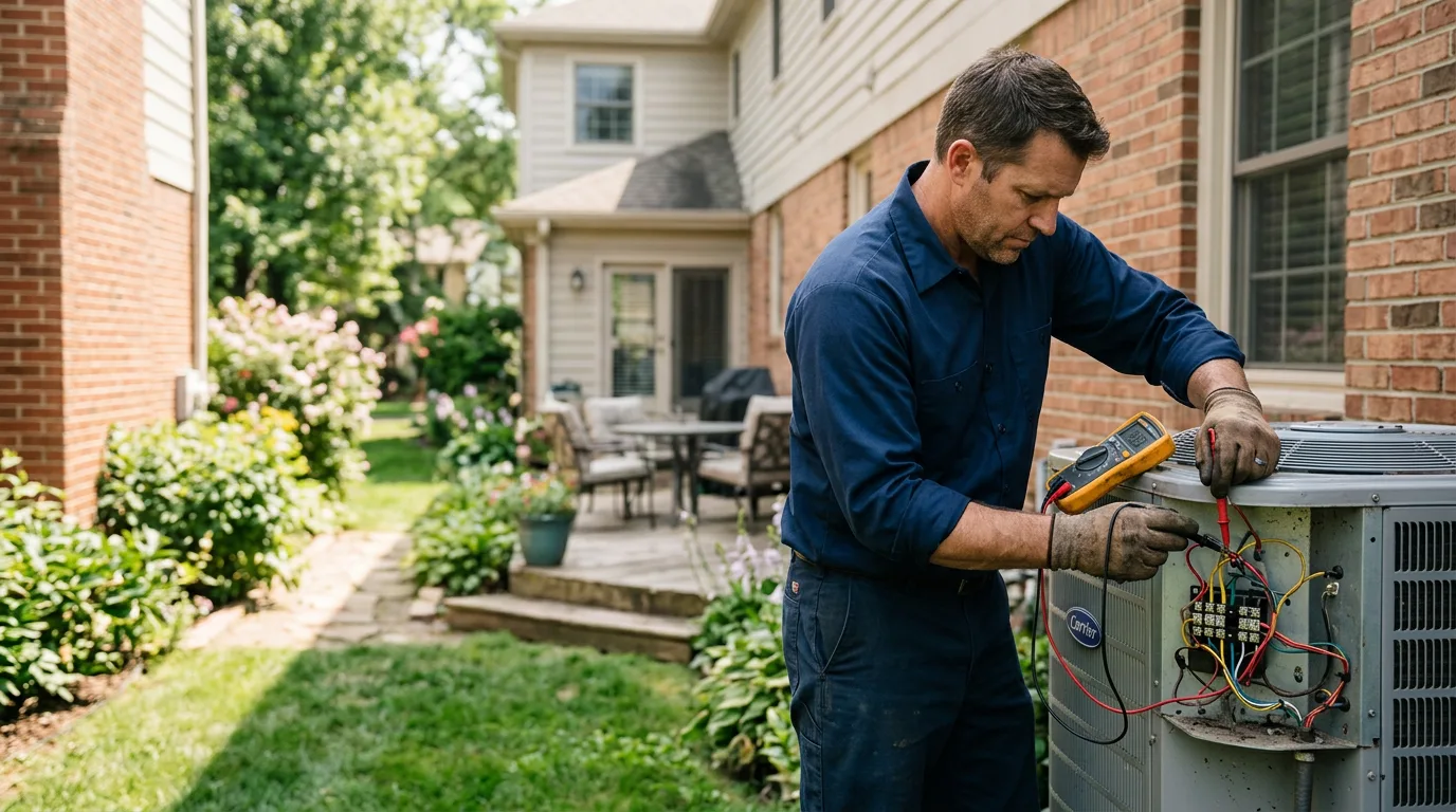 HVAC technician working near Evansville, WI